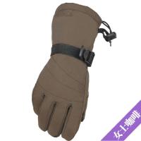 手套女冬季男士大儿童款加厚保暖棉冬天摩托车骑行骑车防水防寒风 女士大童款咖啡色[3层加厚款]