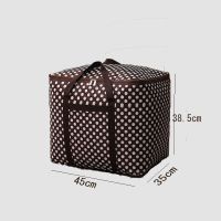 加大号搬家袋防潮加厚牛津布被子收纳袋整理袋衣服袋子行李打包袋 咖啡圆点小号