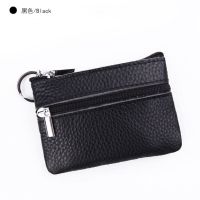 [头层牛皮]女士真皮零钱包迷你小钱包钥匙包卡包硬币包手拿小包 (小号)黑色