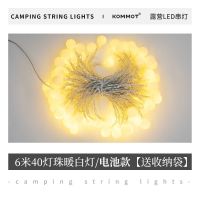户外露营帐篷氛围灯LED照明灯练摊生日会派对装饰USB小灯串 6m长40灯珠电池款