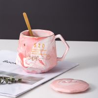 杯子礼盒装陶瓷杯高颜值宇航员马克杯带盖勺水杯家用办公室咖啡杯 促销款单杯 普通彩盒装(送吸管)