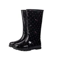 【台湾】 雨鞋女 中筒成人女士 韩国防滑耐磨雨鞋水鞋 胶鞋 套鞋雨靴时尚防水成人学生雨鞋 黑色粉蝴蝶结 36/8.