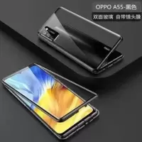 OPPOA93万磁王手机壳A72双面玻璃A53镜头一体A55全包防摔保护壳5G OPPO A55 红色[双面防爆玻璃+无