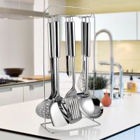 拜格厨房锅铲套装炒菜铲子汤勺漏勺全套炊具家用不锈钢厨具七件套 实用厨具七件套