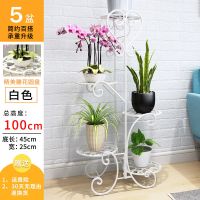 [清仓处理]铁艺花架落地式多层室内花架客厅阳台花盆置物架子 白色 1层花架(高13cm)