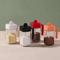 MrMax调料盒厨房调味罐子盐瓶收纳家用玻璃勺盖一体调料瓶活动款 勺盖一体蜂蜜瓶-橙粉