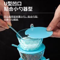 多功能旋转式调味料盒收纳盒厨房用品调料盒子勺盖一体防潮调料罐 调味盒小配[随机勺] 精品水晶[勺子]