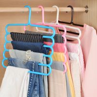 加厚五层裤架收纳神器创意防滑衣架收纳整理架裤夹家用成人 加厚5层裤架3个装【实惠装】