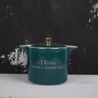 北欧风陶瓷调味罐调料盒调味瓶大猪油罐小盐罐糖家用辣椒油祖母绿 墨绿 1.2斤无孔勺