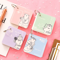 随身便携单词本英语小号背单词积累词汇记忆神器创意文具环扣式记单词本大学生用考研英文咔巴熊日语记单词本 熊先生(4本)