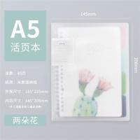 笔记本文具a5办公用本子小清新大学生线圈本记事本可拆卸b5活页本 A5-两朵花