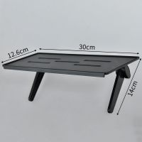 机顶盒置物架显示器屏幕收纳架有线电视盒收纳架子路由器支架 [黑色]大号一个装