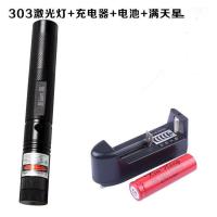 激光手电筒强光远射大功率激光灯可充电绿光售楼部沙盘指示笔教鞭 303黑色外观一电一充送满天星