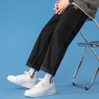 真维斯工装裤男士夏天穿裤子vibe风潮牌迷彩宽松百搭潮流休闲长裤 黑色 M