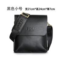 FEILUN POLO保罗斜挎男包单肩包男软皮商务休闲中年男士背包皮包 黑色竖款小号（单包）