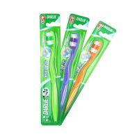 黑人舒适健齿牙刷中硬毛家庭组合装大刷头成人款去牙渍家用 3支装