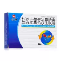 仁和 盐酸左氧氟沙星胶囊 0.1g*10粒/盒 抗菌消炎急慢性支气管炎扁桃体炎泌尿系统感染尿道消炎人用氟哌酸 1盒装