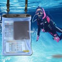 海边防水包防暴雨旅行沙滩贵重物品收纳袋外卖员装备手机透明包 天蓝色