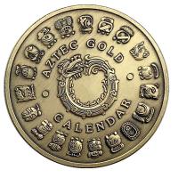 硬币点漆龙币 玛雅纪念币 墨西哥阿兹特克古青铜浮雕精致金币
