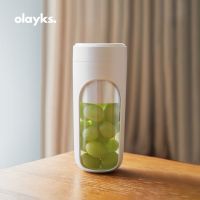olayks榨汁机迷你学生自动便携式果汁机电动小型榨汁机 陶白
