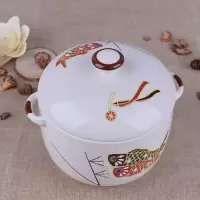 陶瓷日式大小号猪油罐辣椒油罐油壶油缸家用盐罐调味罐调料瓶糖盒 富贵鱼系列 小号 盖无孔 500ML