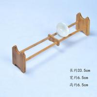 便携式竹凉杯架折叠茶杯托水杯架收纳沥水架功夫茶具茶道配件实木 单层杯架