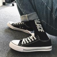 小白鞋女学生韩版百搭ins泫雅潮鞋2021新款情侣板鞋学院风帆布鞋 黑色 女款-35