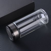 单层防爆玻璃杯子水杯泡茶杯耐热便携大茶杯办公商务透明车载旅行 升级款合肥盖420ML 裸杯