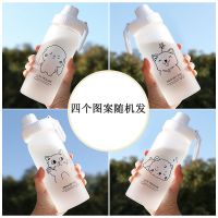 玻璃杯儿童带吸管韩版水杯女学生可爱创意韩国成人少女心清新杯子 支架吸管杯-玻璃款(彩盒装) 单杯(带吸管)