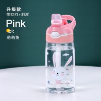 [官方]儿童水杯小学生水壶幼儿园女宝宝刻度防摔夏季吸管杯 [单杯]送杯刷+吸管刷 经典版丨天空蓝480ML-带刻度