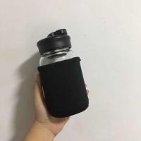 韩式耐高温玻璃杯便携水杯男女学生杯子少女心可爱印花杯家用茶杯 460ml特惠(款式图案随机) 杯子+茶网+杯套