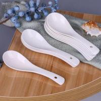 景德镇陶瓷批发勺子饭勺汤勺餐具调羹微波炉喝汤勺子大汤勺长柄勺 纯白 1个大勺(适合盛汤用)