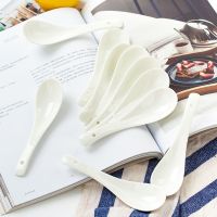 金岚玉唐山骨瓷长柄小汤勺香榭丽舍瓷勺小马戈勺子陶瓷小勺小瓷勺 纯奶白色-马戈小勺10个