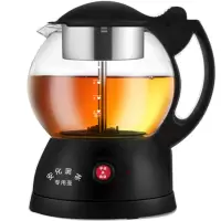 以换代修 黑茶煮茶器家用玻璃全自动蒸汽茶器安化黑茶专用煮茶壶 古典圆形[特价冲量款]0.8升