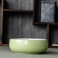 青花瓷陶瓷茶具配件茶洗大号特大家用笔洗洗茶碗茶道零配水盂水洗 点状绿茶洗