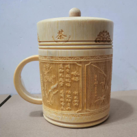 茶杯 竹水杯 竹茶杯/竹杯子/带盖竹杯/办公茶杯/竹制品/竹工艺品 本色盖杯