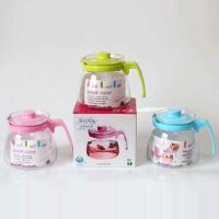 耐热玻璃水壶耐高温玻璃泡茶壶花茶壶茶杯茶具五件套装 粉色 单只壶(没有杯子)