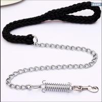 防咬防爆冲狗链子狗牵引绳金毛阿拉斯加项圈中大型犬大狗狗绳铁链 单独链子黑色 小号（建议20-45斤）