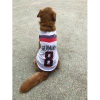 狗狗背心夏装大狗透气背心金毛拉布拉多萨摩球衣小中大型犬薄款装 白色德国 S(适合3-4斤穿）