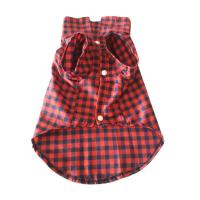 宠物衣服春夏新款狗狗格子衬衫泰迪犬小狗衬衣潮版帅气宠物服装 红黑格 S