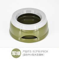 宠物猫碗喝水器不湿嘴毛狗碗小狗饮水器防贱猫水碗喂水器猫咪用品 军绿色