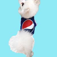 2019新款春夏款旺仔百事可乐背心大中小型狗狗猫咪潮牌宠物衣服 百事可乐蓝 S