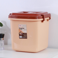 收纳桶米桶猫狗粮储米箱带盖40斤30斤20斤米缸面粉桶防虫防潮加厚 咖啡 小号20斤(送量杯)