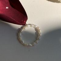 不规则淡水真珍珠项链女时尚轻奢手工串简约气质复古颈链锁骨链女 小米粒珍珠戒指(真珍珠)