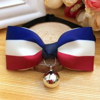 狗挂牌铃铛狗狗猫咪宠物项圈泰迪金毛领结项链大小型犬狗牌蝴蝶结 米字旗 S