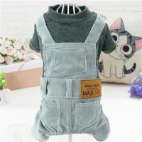 狗衣服新款春夏秋冬款背带裤四脚衣泰迪贵宾狗狗衣服用品狗服饰 SQ贴标四脚衣-蓝色 XS-适合约1-3斤穿