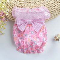 宠物狗狗猫咪衣服小清新碎花连衣裙可爱泰迪比熊小型幼犬夏季薄款 粉色 XS(建议1-3斤)体重仅供参考