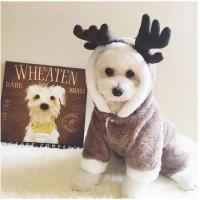 小狗狗的衣服秋冬新款四脚衣宠物小型犬泰迪熊猫侠情侣背带裤加厚[8月28日发完] 狗狗麋鹿装 XS 建议2-3斤穿