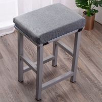学生凳子垫教室服装厂加厚海绵亚麻坐垫屁股垫制衣厂员工座垫防滑 深灰色 34cm*24cm*3cm(卡扣款)