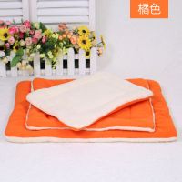 空调垫狗猫窝 宠物软床棉窝狗垫子泰迪比熊棉垫 大中小号 橘色 S-小型48*35*3cm